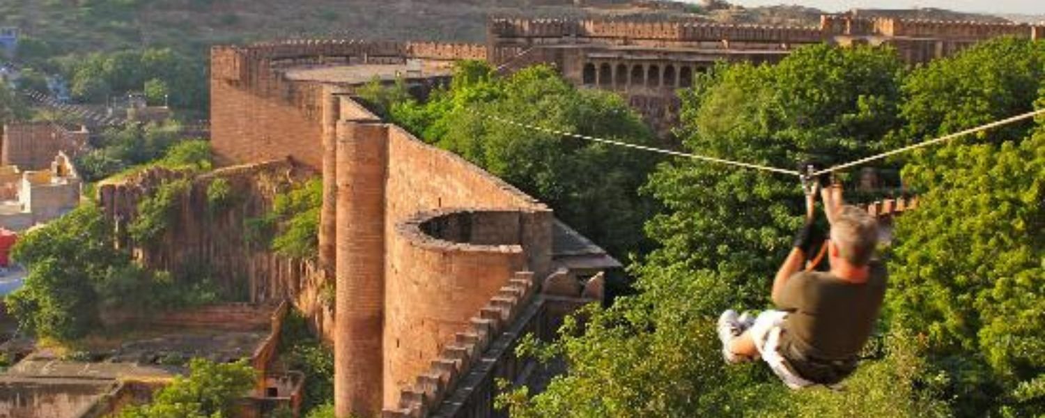 Ziplining in Neemrana Fort