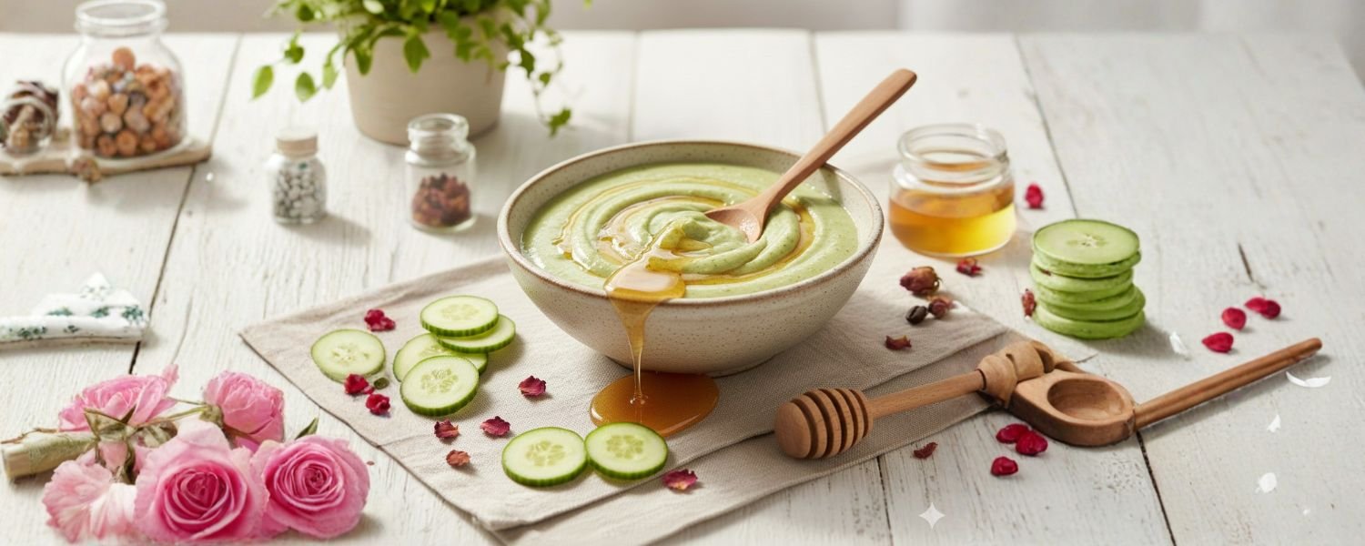 Honey Cucumber Face Pack For Dry Skin