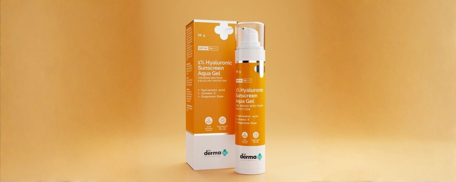 The Derma Co 1% Hyaluronic Sunscreen Aqua Ultra Light Gel, Sunscreen for Oily Skin