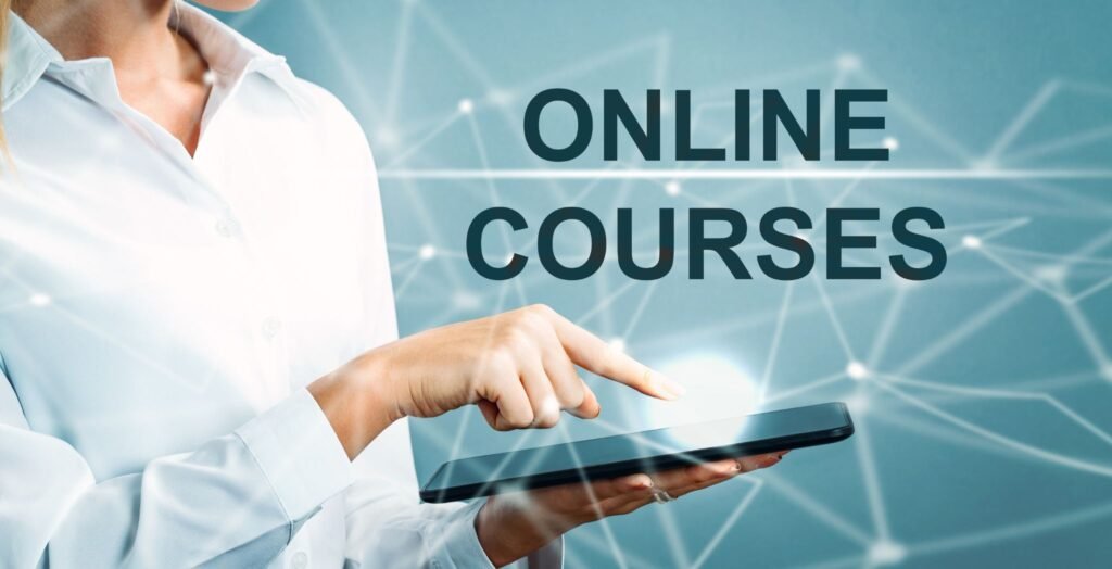 Housewife studying online courses on her laptop, balancing family responsibilities and personal growth with flexible education options